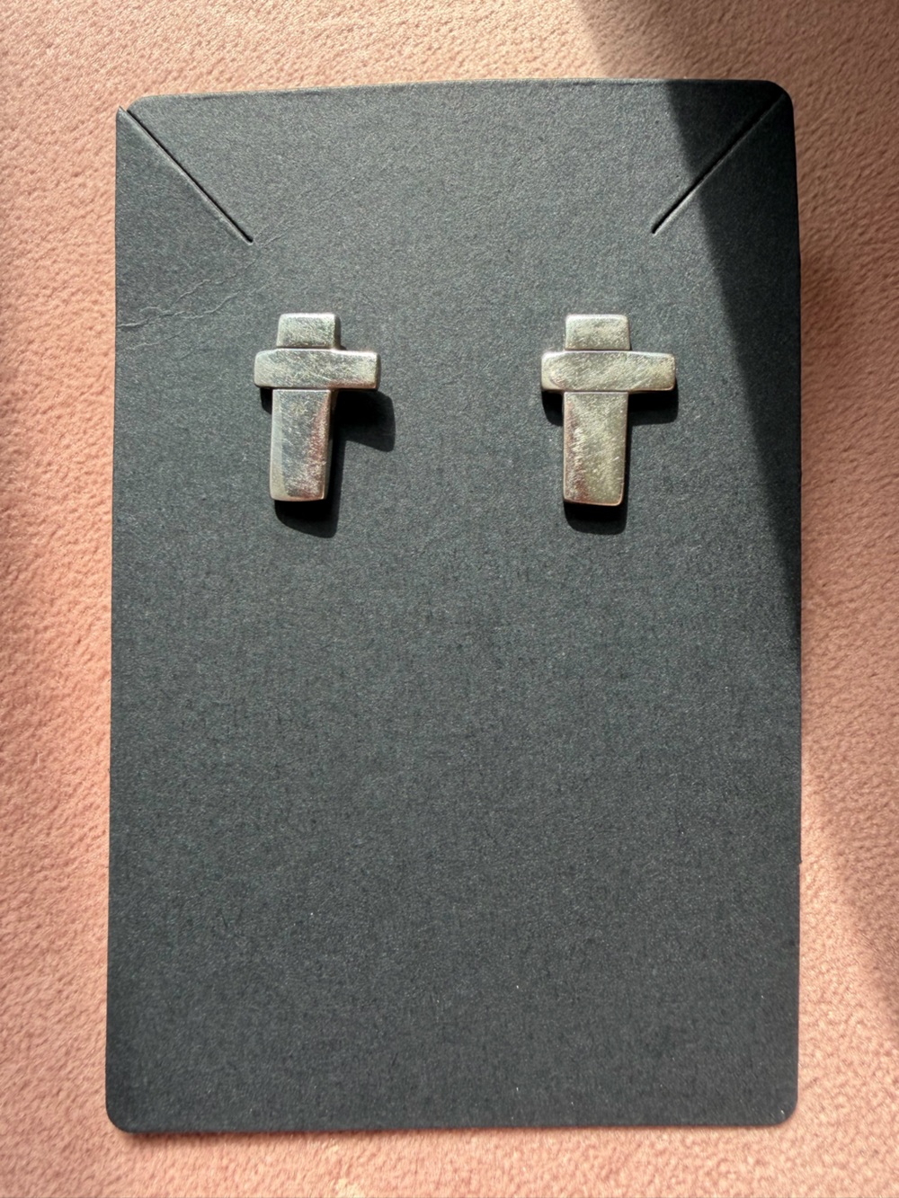 Gucci 925 Sterling Silver Cross Stud Earrings – Made in Italy